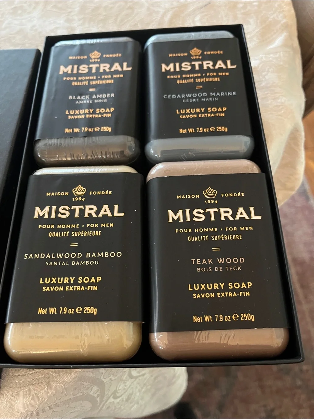 Mistral Four Soap Gift Set Men Grooming Cleanser - France, NWT